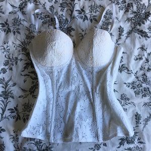 Forever21 white lace summer bustier bralet corset